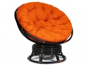 Кресло-качалка Papasan w 23/01 B с подушкой Antique brown, ткань Оранжевый в Очёре - ochyor.магазин96.com | фото