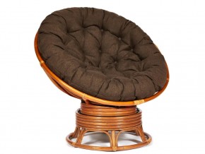 Кресло-качалка Papasan w 23/01 B с подушкой Cognac, ткань Коричневый в Очёре - ochyor.магазин96.com | фото