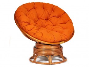 Кресло-качалка Papasan w 23/01 B с подушкой Cognac, ткань Оранжевый в Очёре - ochyor.магазин96.com | фото