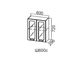 Ш600с/720 Шкаф навесной 600/720 (со стеклом) в Очёре - ochyor.магазин96.com | фото