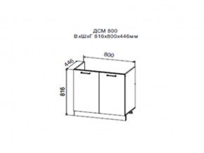 Шкаф нижний ДСМ800 под мойку в Очёре - ochyor.магазин96.com | фото